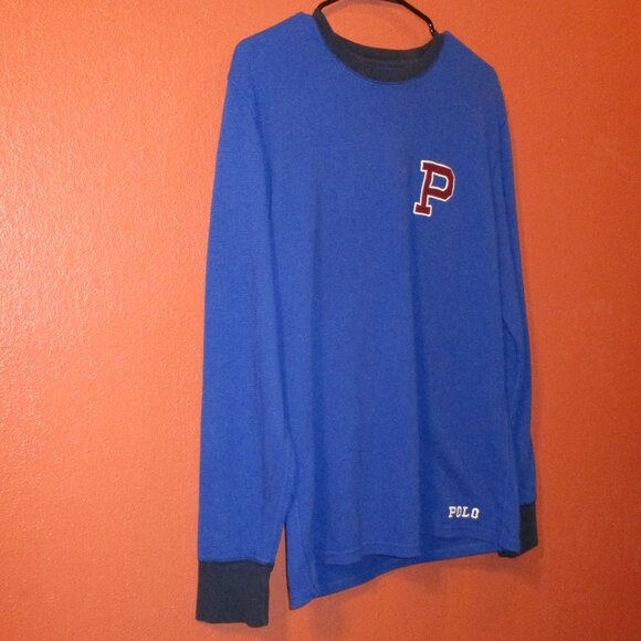 Polo Ralph Lauren Men Large Red White Blue Long Sleeve Sleepwear Shirt - Picture 2 of 8